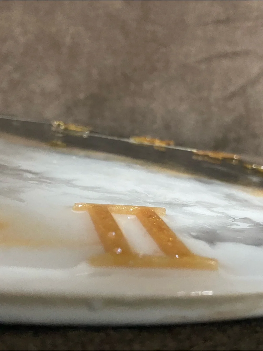 Black, White & Gold Resin Wall Clock with Gold Roman Numerals